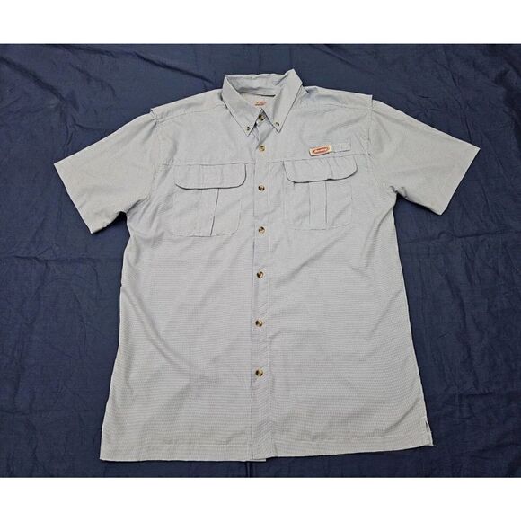 Berkley Other - Berkley Shirt Mens Large Fishing Vented Blue Checked Short Sleeve Button Down